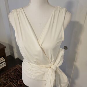 Sunday in Brooklyn Cream Wrap Blouse